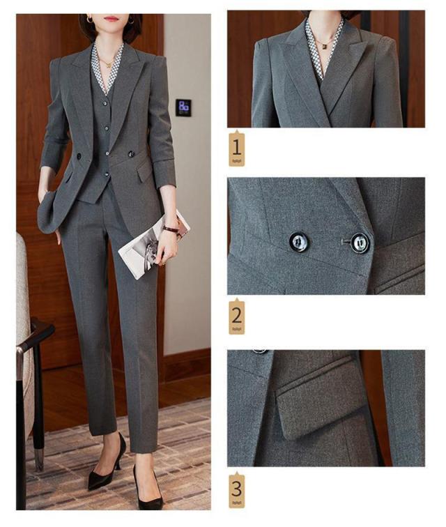 スーツセット レディース パンツセット スカートセット ビジネススーツ 事務服 2点セット 着痩せ フォーマル オフィス 春秋新作_12