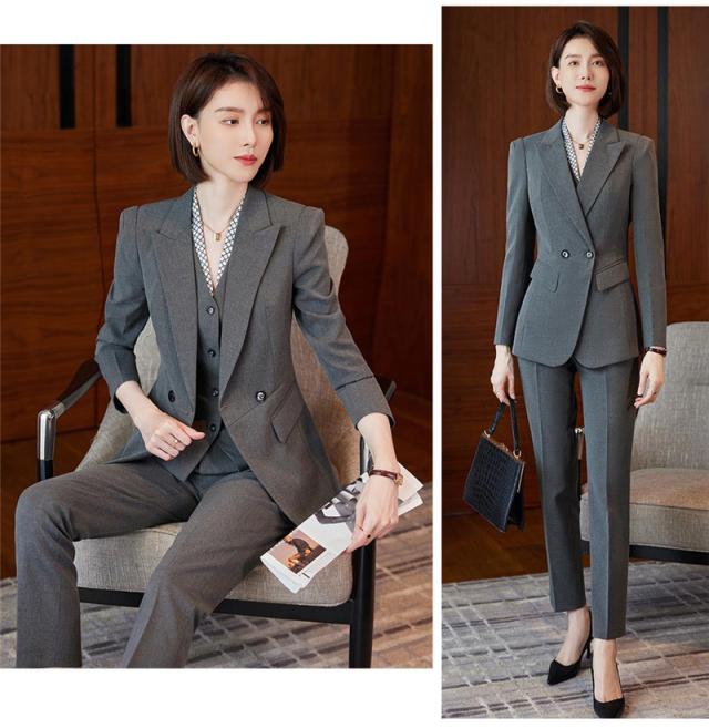 スーツセット レディース パンツセット スカートセット ビジネススーツ 事務服 2点セット 着痩せ フォーマル オフィス 春秋新作_15