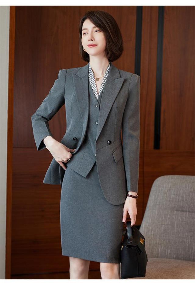 スーツセット レディース パンツセット スカートセット ビジネススーツ 事務服 2点セット 着痩せ フォーマル オフィス 春秋新作_16