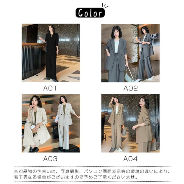 スーツセット レディース ビジネススーツ パンツセット 事務服 2点セット 着痩せ フォーマル オフィス 春秋新作 大人かわいい_1