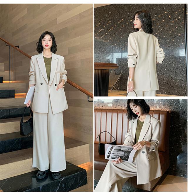 スーツセット レディース ビジネススーツ パンツセット 事務服 2点セット 着痩せ フォーマル オフィス 春秋新作 大人かわいい_12