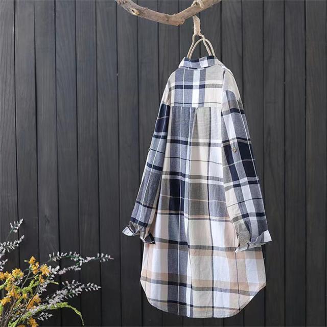 シャツ レディース ロング 長袖 ブラウス リネン ロングシャツ チェック カーディガン シャツワンピース 夏 春服 夏服 きれいめ チュニック 羽織 シャツ レディース ロング 長袖 ブラウス ロングシャツ チェック