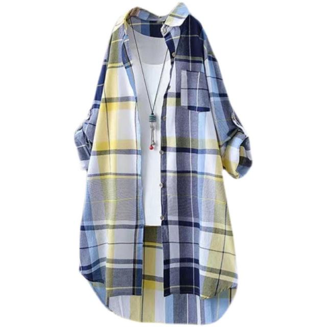 赤字覚悟!シャツ ロングシャツ レディース 長袖 ブラウス チェック シャツワンピース 春 夏 春服 夏服 きれいめ チュニック トップス 羽織 大きいサイズ ロングシャツ シャツ レディース ロング 長袖 ブラウス チェック
