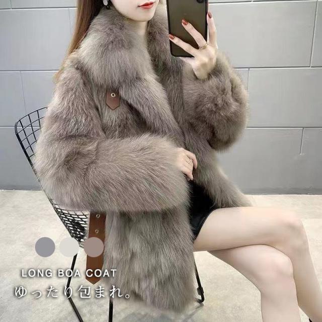 フェイクファーコート ファーコート レデイース 毛皮コート ジャケット ふわふわ ボアコートフォックス 防寒防風 長袖 アウター