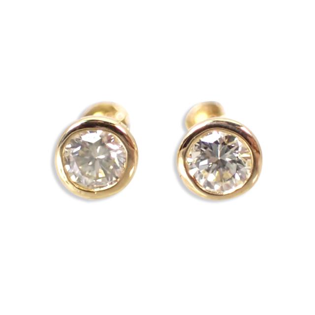 新品】K18YG ダイヤモンド ピアス 0.1ct、0.1ct[i2-2］ 