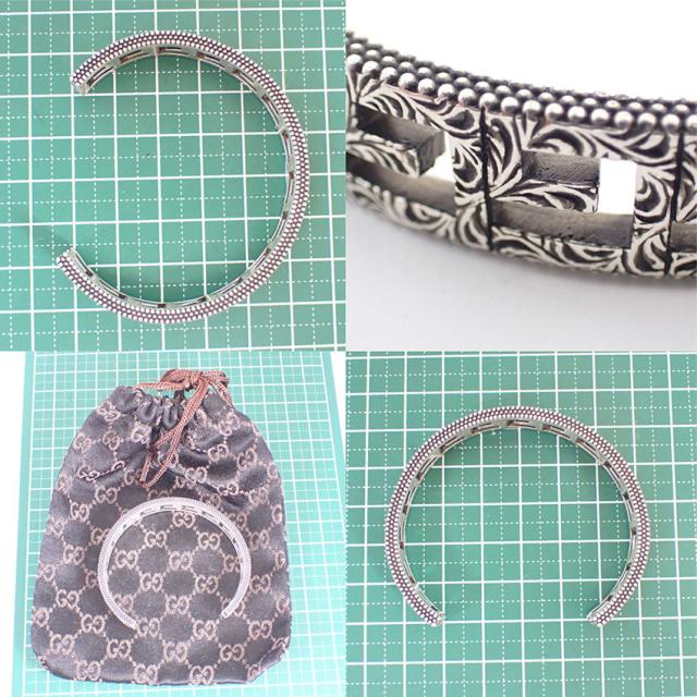 【中古】GUCCI/グッチ 925 スクエアG バングル/j174-2_9