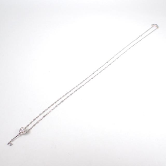 【中古】K10WG ダイヤモンド ハートキー ペンダント/ネックレス/j125-3_3