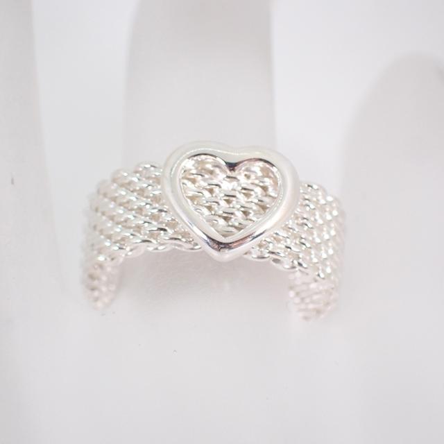 【中古】TIFFANY/ティファニー 925 ハート サマセットメッシュ リング /12.5号/j172-4_2