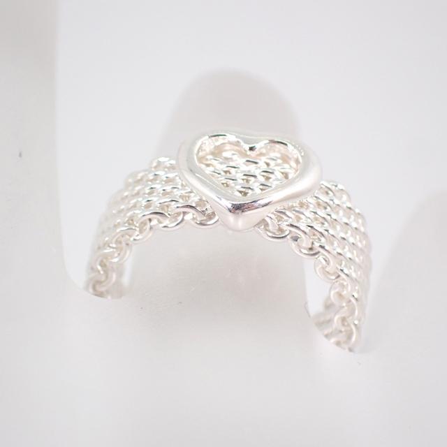 【中古】TIFFANY/ティファニー 925 ハート サマセットメッシュ リング /12.5号/j172-4_3