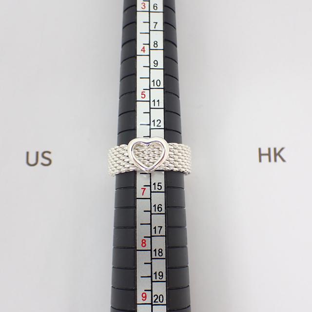 【中古】TIFFANY/ティファニー 925 ハート サマセットメッシュ リング /12.5号/j172-4_8