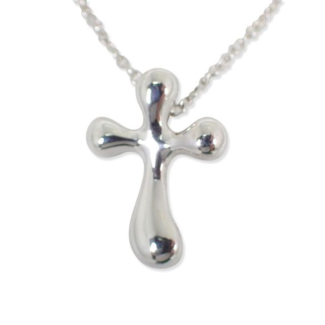 【中古】TIFFANY/ティファニー 925 スモールクロス ペンダント/ネックレス/j175-4