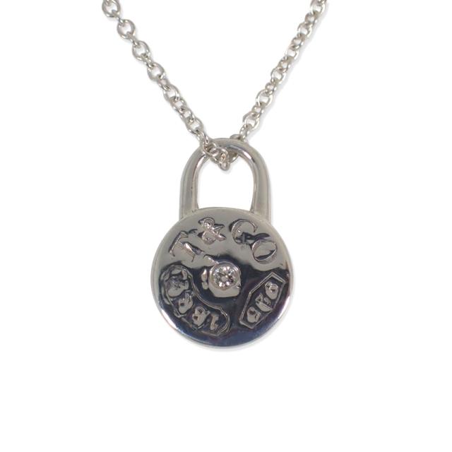 【中古】TIFFANY/ティファニー 925 ダイヤ/1pc 1837 ラウンドロック ペンダント/ネックレス/j133-6