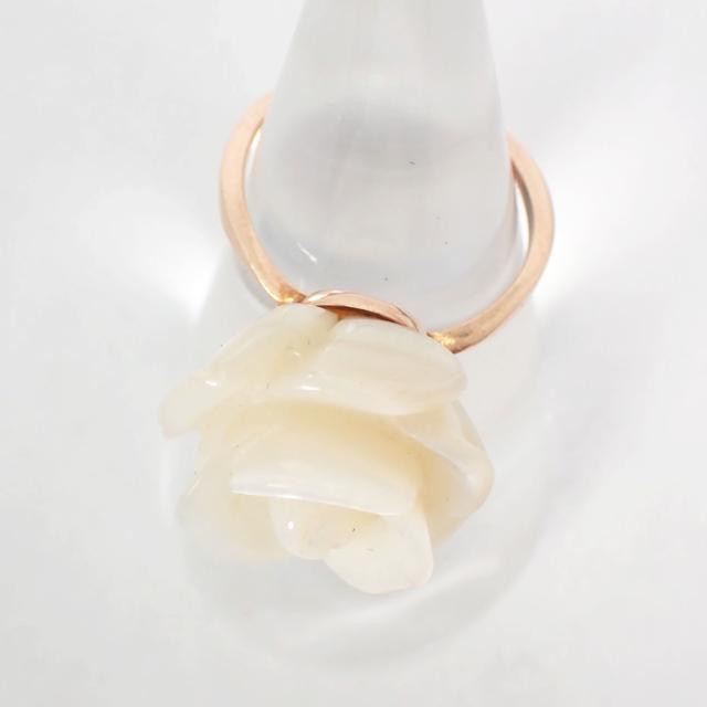 agete k10 透かしフラワーモチーフリング 13号 中古】agete/アガット