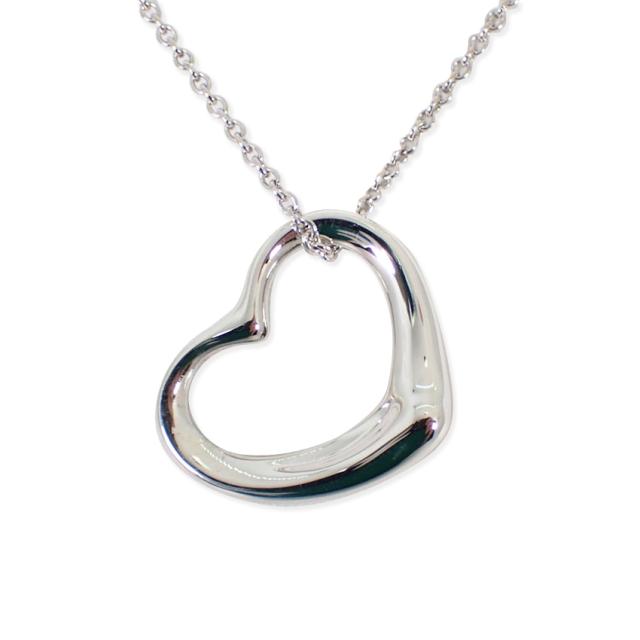 【中古】TIFFANY/ティファニー 925 オープンハート ペンダント/ネックレス/j69-7