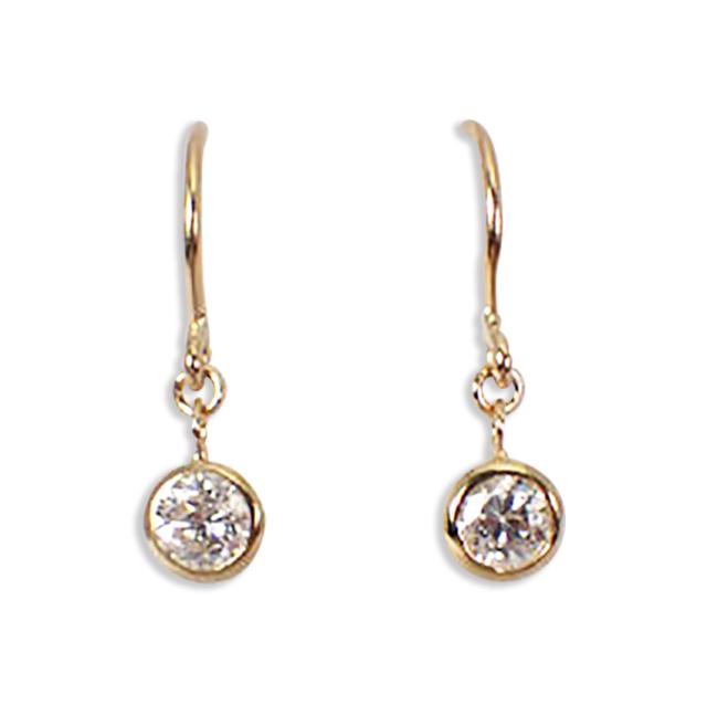 【新品】K18YG ダイヤモンド ピアス 0.10ct、0.10ct[i12-10］