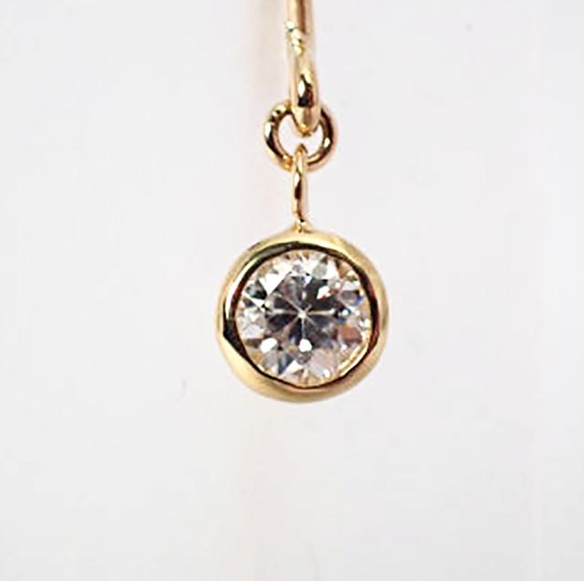 【新品】K18YG ダイヤモンド ピアス 0.10ct、0.10ct[i12-10］_7