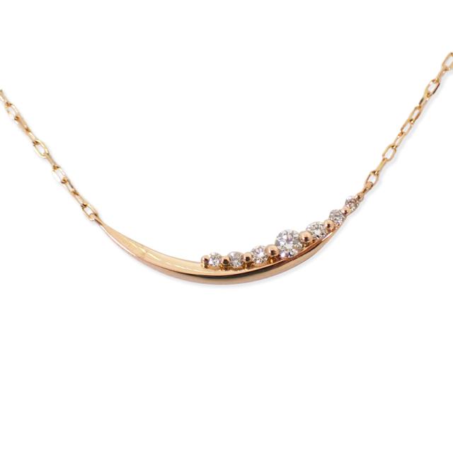 中古】4℃ K18PG ダイヤモンド ライン ネックレス/j36-10