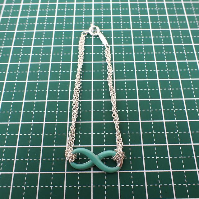 【中古】TIFFANY/ティファニー/Ag925/インフィニティ/ブルー/ダブルチェーン/ブレスレット/j63-10_7