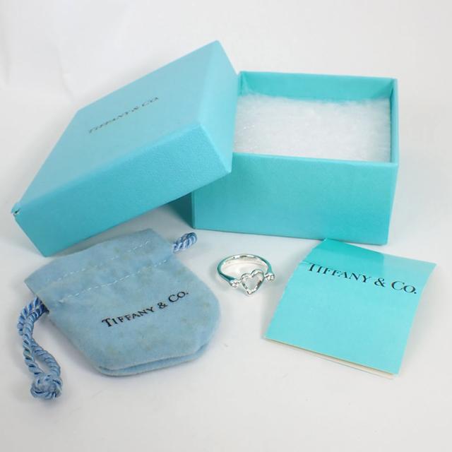 【中古】TIFFANY/ティファニー 925 時刻表/1pc 明けひろげハート形 輪っか/9号/j217-17