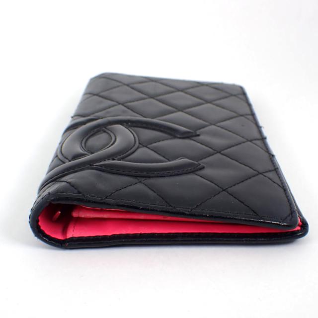 【中古】CHANEL/シャネル カンボンライン ブラックｘピンク 長財布/b49-22_1