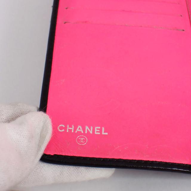 【中古】CHANEL/シャネル カンボンライン ブラックｘピンク 長財布/b49-22_4