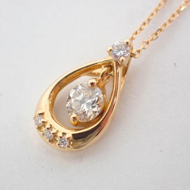 【中古】K18YG/ダイヤモンド/0.171ct/M-Si2-Good//ペンダント/ネックレス/j155-32_5