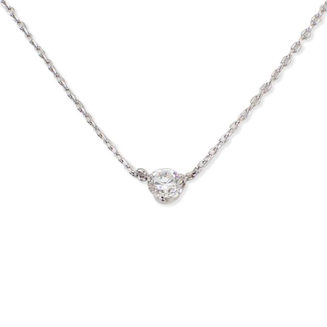 【中古】Pt900/850/ダイヤモンド/一粒/ペンダント/ネックレス/中宝ソーティング/g521-34