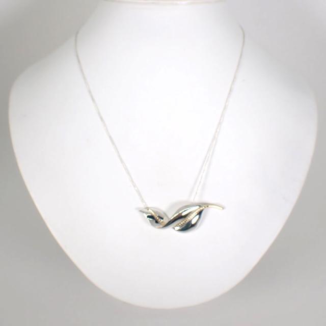 【中古】TIFFANY/ティファニー 925 750 リーフ ペンダント/ネックレス/j213-35_1