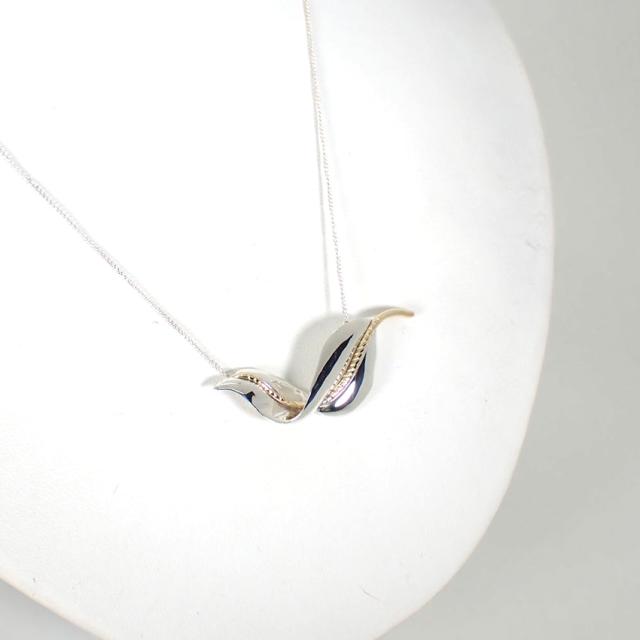 【中古】TIFFANY/ティファニー 925 750 リーフ ペンダント/ネックレス/j213-35_2