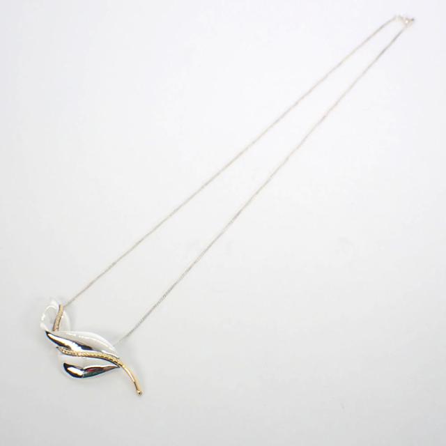 【中古】TIFFANY/ティファニー 925 750 リーフ ペンダント/ネックレス/j213-35_4