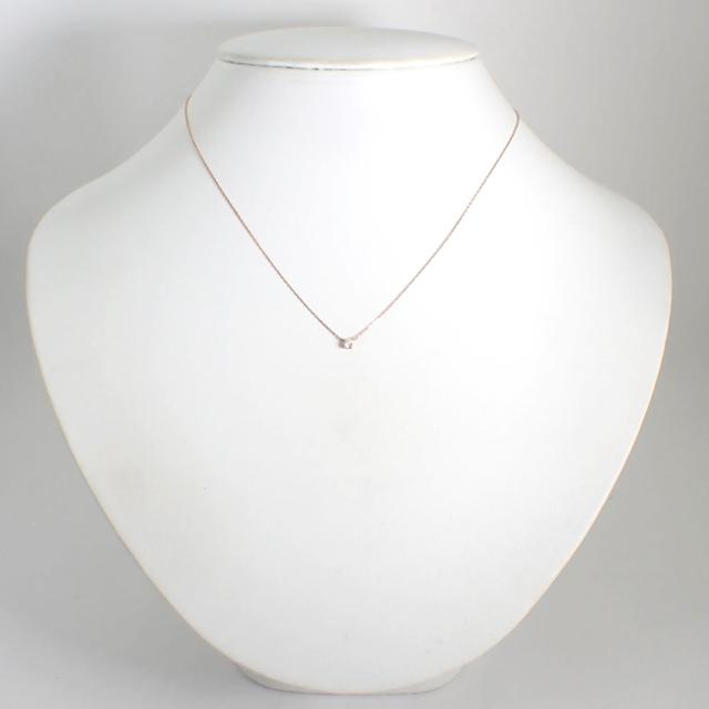 【中古】4℃ K10PG ダイヤモンド ペンダント/ネックレス/j73-35