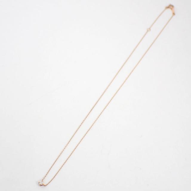 【中古】4℃ K10PG ダイヤモンド ペンダント/ネックレス/j73-35