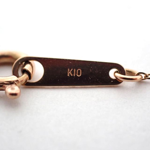 【中古】4℃ K10PG ダイヤモンド ペンダント/ネックレス/j73-35