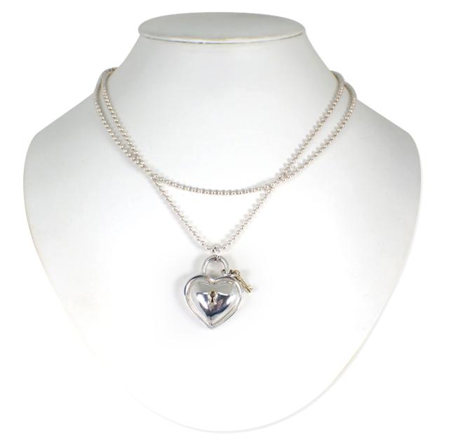 【中古】TIFFANY/ティファニー 925/750 ハートロック ペンダント/ネックレス/j135-41