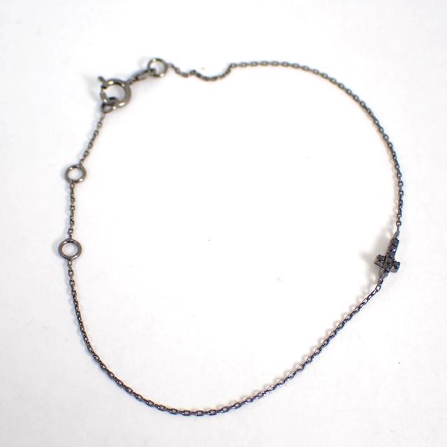 中古】K10/ブラックダイヤモンド0.0350ct/ブレスレット/j135-44 【公式