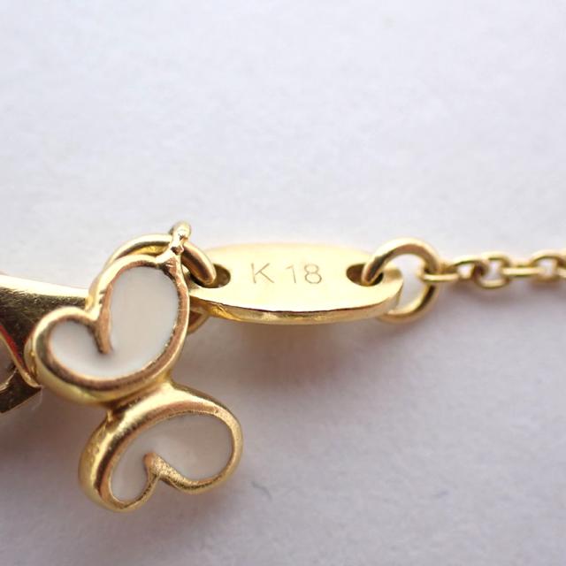 【中古】K18　蝶々飾り　エナメル ブレスレット/j74-48_5