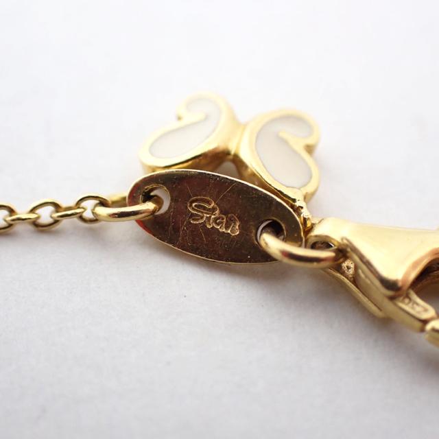 【中古】K18　蝶々飾り　エナメル ブレスレット/j74-48_6