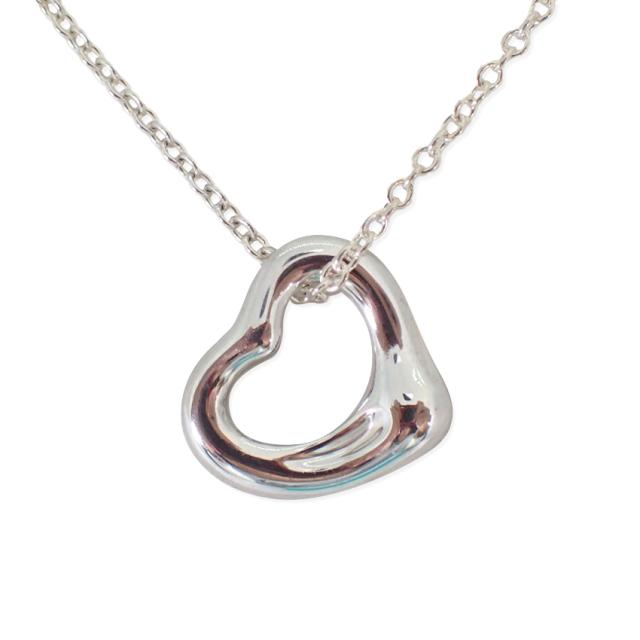 【中古】TIFFANY/ティファニー 925 オープンハート ペンダント/ネックレス/j121-66