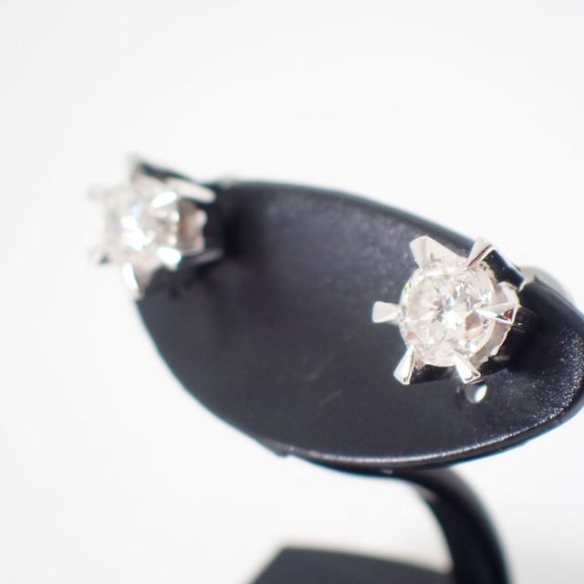 K14WG ダイヤモンド FD1.06 ピアス/g528-69