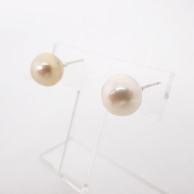 新品】K18 南洋白蝶真珠/ゴールデンパール ピアス/g533-70