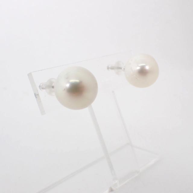 新品】Pt900 南洋白蝶真珠/ホワイトパール ピアス/g533-71の通販はau