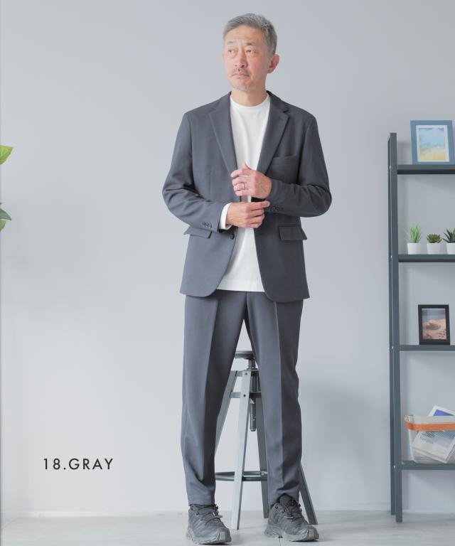 セットアップ メンズ スーツ バーズアイ 洗える ストレッチ AWC