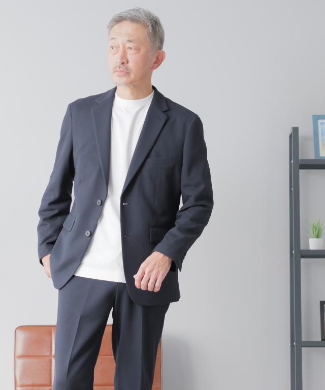 セットアップ メンズ スーツ バーズアイ 洗える ストレッチ AWC