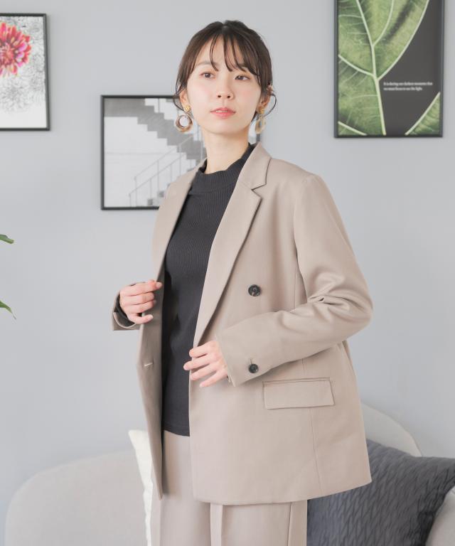 ビジネススーツ レディース パンツスーツ 大きいサイズ オフィス スーツ セットアップ ジャケット 通勤 洗える ワイドパンツ ママスーツ  面接営業リクルート 黒 紺 即日発送 ダブルジャケット ビジネス セレモニースーツ  20代 30代 40代_13