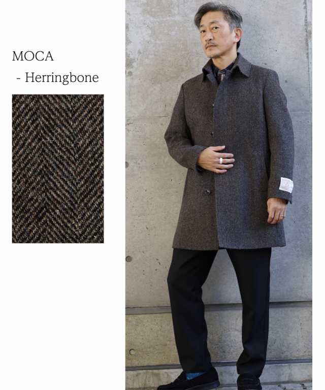 ハリスツイード コート メンズ ステンカラー harris tweed