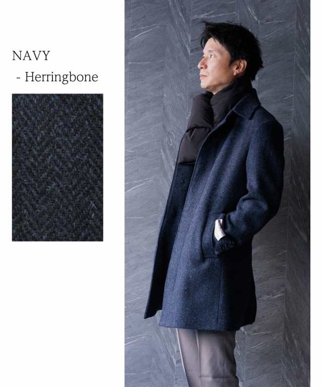 ハリスツイード コート メンズ ステンカラー harris tweed