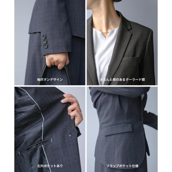 セットアップ レディース スーツ 秋冬 ビジネス 通勤 オフィス パンツスーツ ストレッチ 洗える ウォッシャブル テーラードジャケット 20代 30代 40代 50代_13
