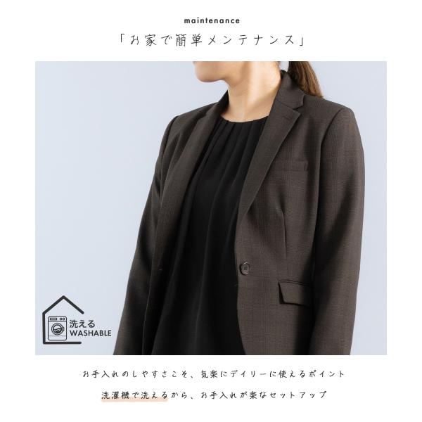 セットアップ レディース スーツ 秋冬 ビジネス 通勤 オフィス パンツスーツ ストレッチ 洗える ウォッシャブル テーラードジャケット 20代 30代 40代 50代_2