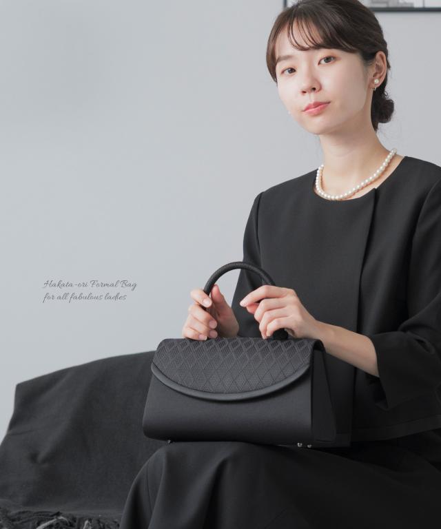 フォーマルバッグ レディース 日本製 国産 ブランド 博多織 編み手 はっ水 撥水 防汚 葬儀 弔事 冠婚葬祭 黒 葬式 喪服 バッグ フォーマル 葬儀用バッグ 喪服用バッグ 葬式バッグ ブラック 和装 喪バッグ 上品 おしゃれ 葬儀バッグ 告別式 30代 40代 50代 岩佐 8631_3