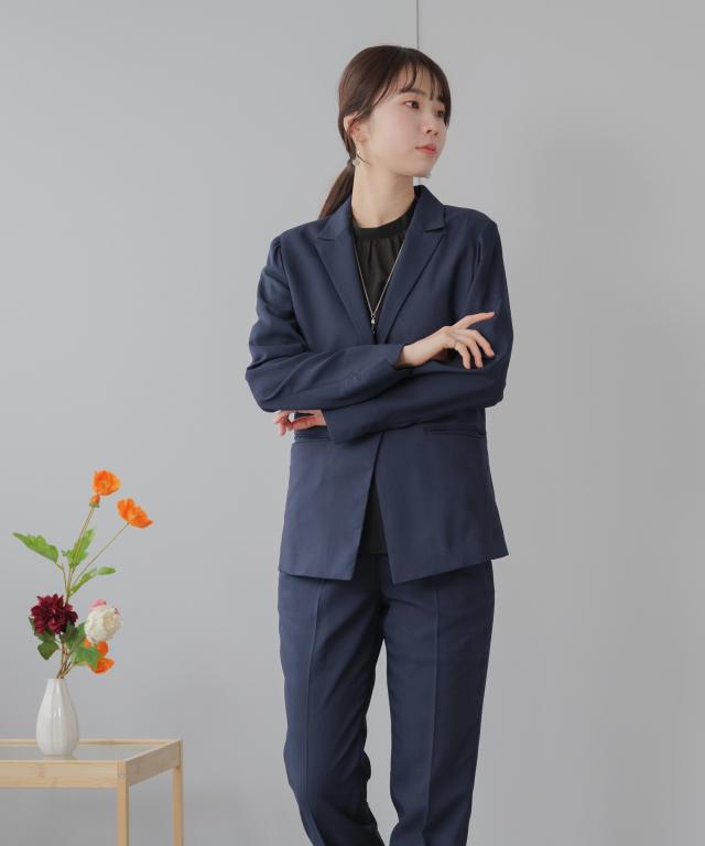 セットアップスーツ レディース 夏 洗える ビジネススーツ パンツスーツ レディーススーツ 春夏 薄手 背抜き １つボタン テーラードジャケット オフィスカジュアル ビジネスジャケット 上下セット 大きいサイズ 3L/4L/5L/6L ブラック 黒 ブルー 青 30代 40代 50代